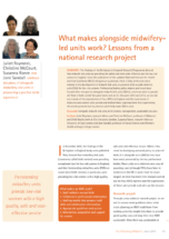 What makes alongside midwifery-led units? Lessons from a national research project